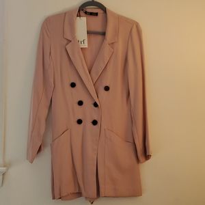 Zara pink blazer jumpsuit dress